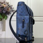 Louis Vuitton Christopher MM Backpack Black/Blue/Brown For Men 44cm/ 17.3 in M21936