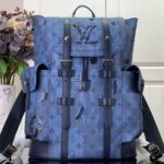 Louis Vuitton Christopher MM Backpack Black/Blue/Brown For Men 44cm/ 17.3 in M21936