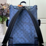 Louis Vuitton Christopher MM Backpack Black/Blue/Brown For Men 44cm/ 17.3 in M21936