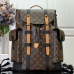 Louis Vuitton Christopher MM Backpack Black/Blue/Brown For Men 44cm/ 17.3 in M21936
