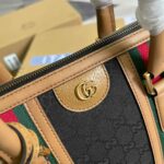 Gucci Original Gg Canvas And Smooth Medium Handbag Brown/White/Grey For Men 13.3 in/ 34 cm