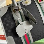 Gucci Original Gg Canvas And Smooth Medium Handbag Brown/White/Grey For Men 13.3 in/ 34 cm