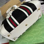 Gucci Original Gg Canvas And Smooth Medium Handbag Brown/White/Grey For Men 13.3 in/ 34 cm
