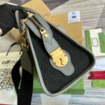 Gucci Original Gg Canvas And Smooth Small Handbag Brown/White/Grey For Men 10.6 in/ 27 cm