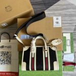 Gucci Original Gg Canvas And Smooth Small Handbag Brown/White/Grey For Men 10.6 in/ 27 cm