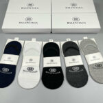 Socks With Balenciaga Logo At Front White/Black/Grey/Dark Grey - 5 Pairs
