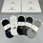 Socks With Balenciaga Logo At Front White/Black/Grey/Dark Grey - 5 Pairs