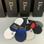 Socks With Dior Logo At Front Grey/Dark Grey/Black/Dark Blue/Orange - 5 Pairs