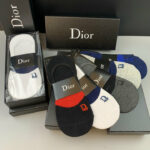 Socks With Dior Logo At Front Grey/Dark Grey/Black/Dark Blue/Orange - 5 Pairs