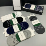 Socks With Double G Pattern Black/Dark Blue/Grey/Dark Grey/ White - 5 Pairs