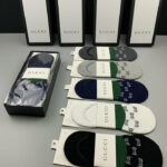Socks With Double G Pattern Black/Dark Blue/Grey/Dark Grey/ White - 5 Pairs