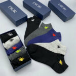 Socks With Spider At Front Grey/Dark Grey/Black/ Dark Blue - 5 Pairs