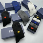 Socks With Spider At Front Grey/Dark Grey/Black/ Dark Blue - 5 Pairs