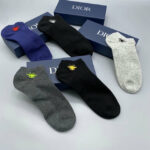 Socks With Spider At Front Grey/Dark Grey/Black/ Dark Blue - 5 Pairs