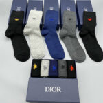 Socks With Spider At Front Grey/Dark Grey/Black/ Dark Blue - 5 Pairs