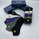 Socks With Spider At Front Grey/Dark Grey/Black/ Dark Blue - 5 Pairs