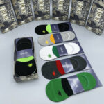 Socks With Spider Logo At Front Grey/Dark Grey/Black/ Green/White - 5 Pairs