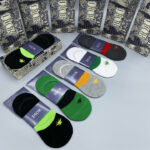 Socks With Spider Logo At Front Grey/Dark Grey/Black/ Green/White - 5 Pairs