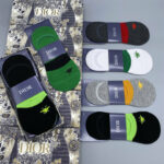 Socks With Spider Logo At Front Grey/Dark Grey/Black/ Green/White - 5 Pairs