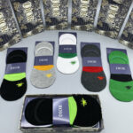 Socks With Spider Logo At Front Grey/Dark Grey/Black/ Green/White - 5 Pairs