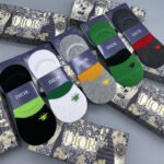 Socks With Spider Logo At Front Grey/Dark Grey/Black/ Green/White - 5 Pairs