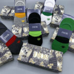 Socks With Spider Logo At Front Grey/Dark Grey/Black/ Green/White - 5 Pairs