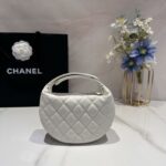 Chanel Caviar Quilted Mini Small Top Handle Bag White/Black For Women 16cm / 6.3in