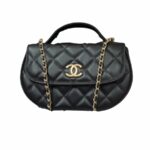 Chanel Classic Flap Phone Holder With Chain Nice Bag Black For Women 19cm / 7.5in