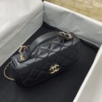 Chanel Classic Flap Phone Holder With Chain Nice Bag Black For Women 19cm / 7.5in