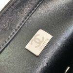 Chanel Paris Double Flap Handbag Black For Women 20cm / 7.9in