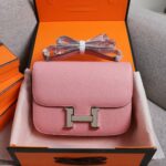 Hermes Constance Handbag Black/Brown/Pink/Blue/Red/White For Women 22cm / 8.7in