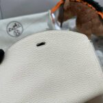 Hermes Lady Lindi Bag White/Black/Green Khaki For Women 10.2in/26cm
