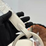 Hermes Lady Lindi Bag White/Black/Green Khaki For Women 10.2in/26cm