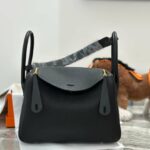 Hermes Lady Lindi Bag White/Black/Green Khaki For Women 10.2in/26cm