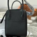 Hermes Lady Lindi Bag White/Black/Green Khaki For Women 10.2in/26cm