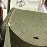 Hermes Lady Lindi Bag White/Black/Green Khaki For Women 10.2in/26cm
