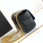 Celine Mini Shoulder Chain Matelasse Monochrome Black/White For Women 18cm / 7in 10L333EWJ.38NO