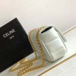 Celine Mini Shoulder Chain Matelasse Monochrome Black/White For Women 18cm / 7in 10L333EWJ.38NO