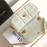 Celine Mini Shoulder Chain Matelasse Monochrome Black/White For Women 18cm / 7in 10L333EWJ.38NO