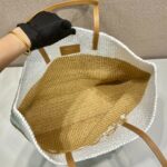 Prada Raffia Tote Bag Beige For Women 15in/38cm 1BG442_2DJS_F0N86_V_OOO