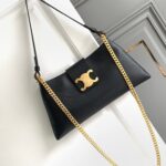 Celine Wiltern Clutch Triomphe Soft Black/Brown For Women 31.5cm / 12in 113673FFJ.19BR