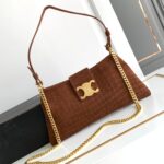 Celine Wiltern Clutch Triomphe Soft Black/Brown For Women 31.5cm / 12in 113673FFJ.19BR