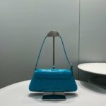 Balenciaga XX Crocodile Embossed Flap Bag White/Black/Green/Pink/Blue For Women 16in/27cm 6956452108X1000