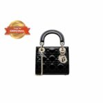 [True-to-ORIGINAL] Christian Dior Mini Lady Dior Bag Black For Women 17cm
