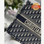 [True-to-ORIGINAL] Christian Dior Medium Dior Book Tote Bag Blue For Women 14in/36cm CD M1296ZRIW_M928