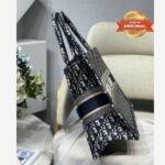 [True-to-ORIGINAL] Christian Dior Medium Dior Book Tote Bag Blue For Women 14in/36cm CD M1296ZRIW_M928