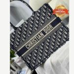 [True-to-ORIGINAL] Christian Dior Medium Dior Book Tote Bag Blue For Women 14in/36cm CD M1296ZRIW_M928
