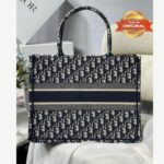 [True-to-ORIGINAL] Christian Dior Medium Dior Book Tote Bag Blue For Women 14in/36cm CD M1296ZRIW_M928