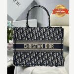 [True-to-ORIGINAL] Christian Dior Medium Dior Book Tote Bag Blue For Women 14in/36cm CD M1296ZRIW_M928