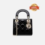 [True-to-ORIGINAL] Christian Dior Mini Lady Dior Bag Black For Women 17cm